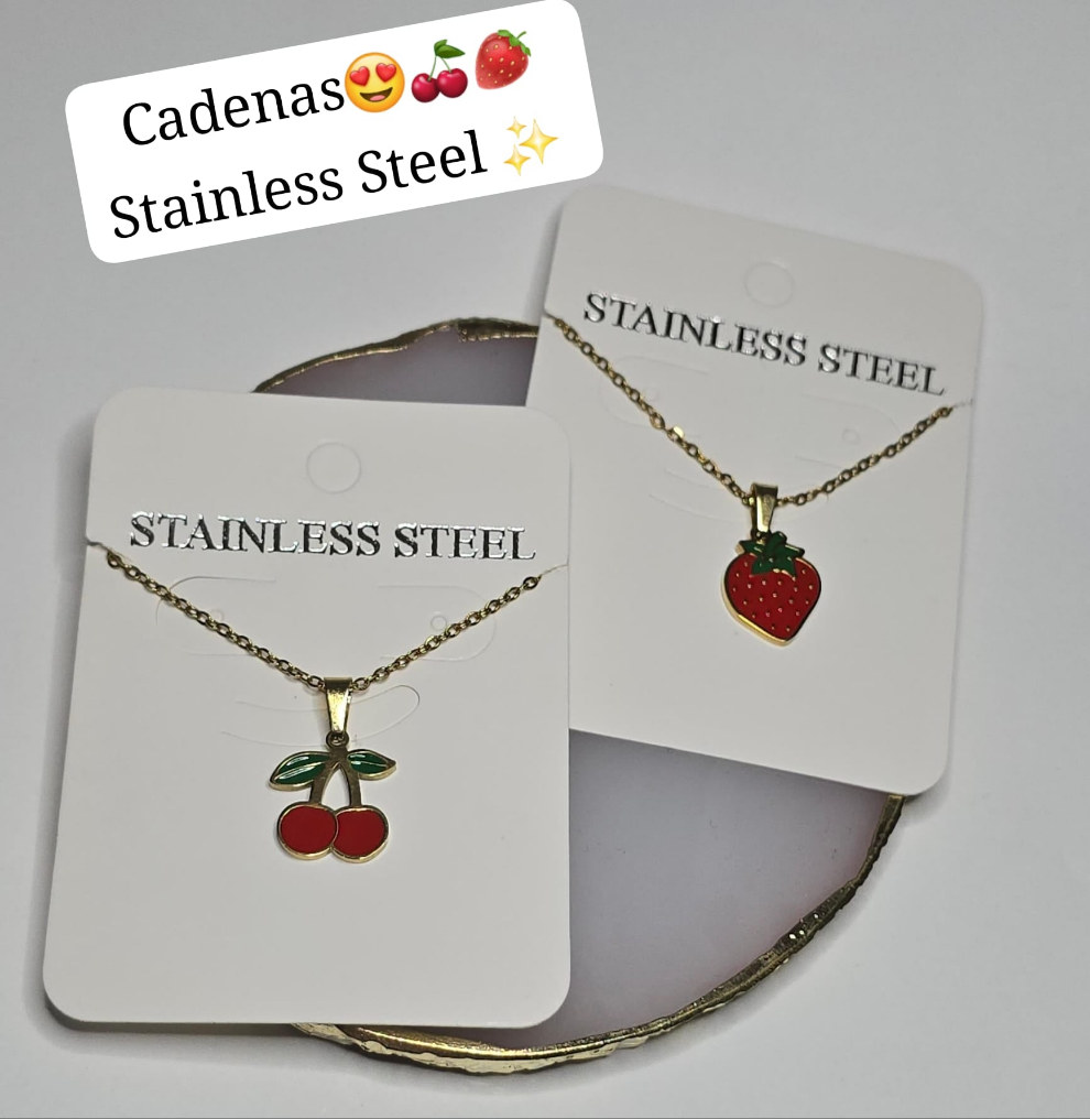 Cadena 🍒 y 🍓 color dorado ✨️