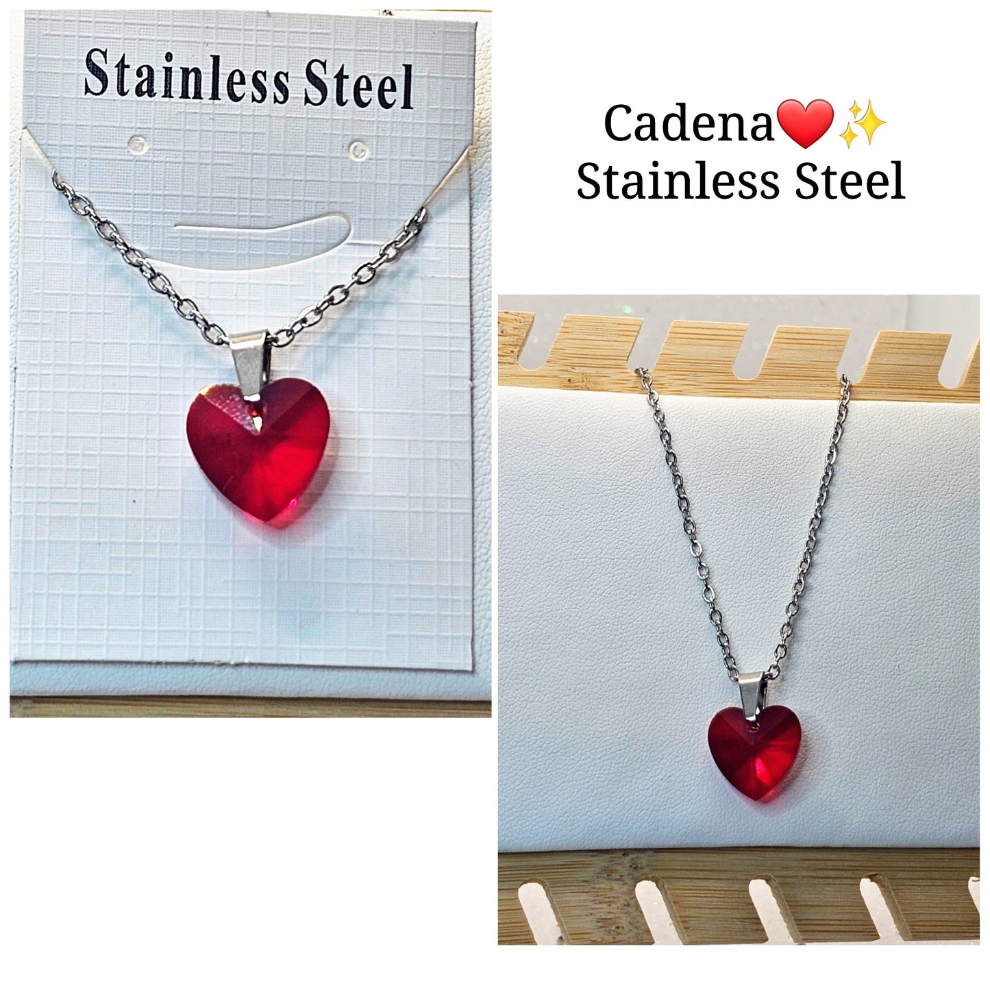 Cadena de Corazón Rojo ❤️✨️