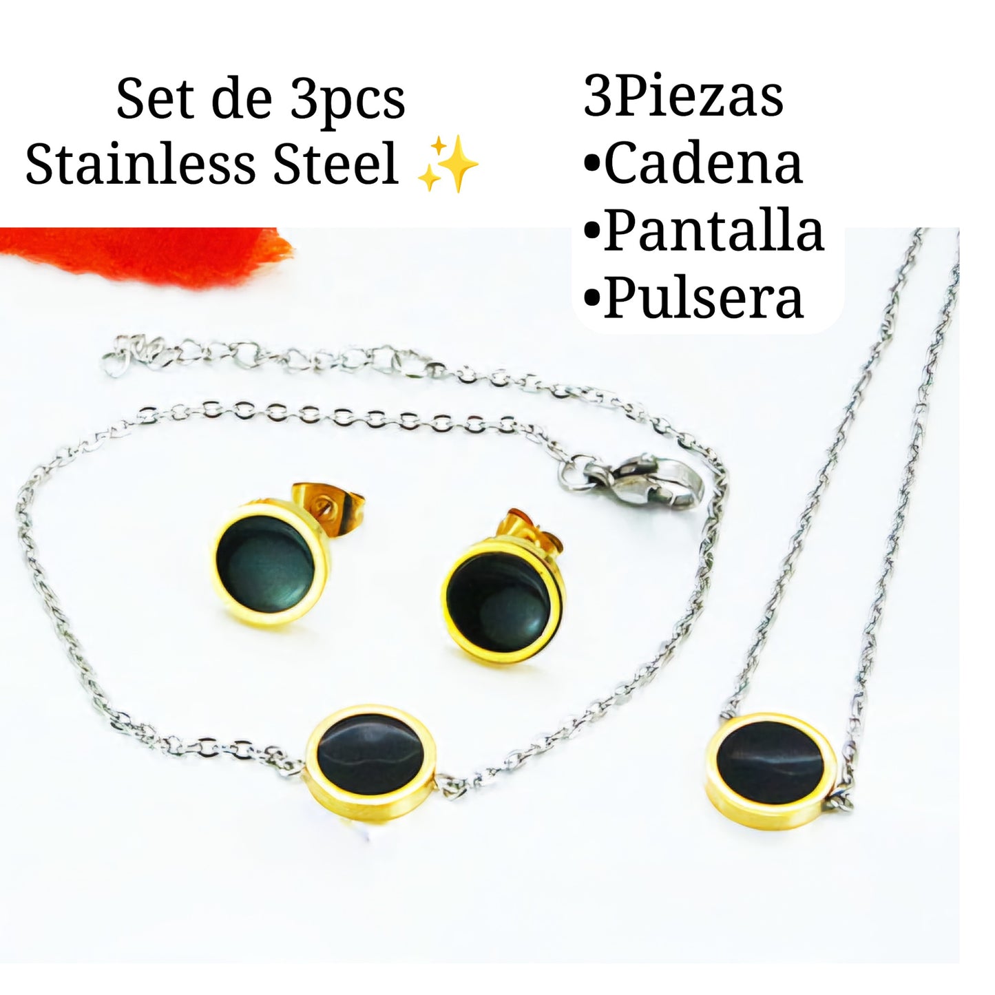 Set 3 pcs (Circulo negro 2 tonos)