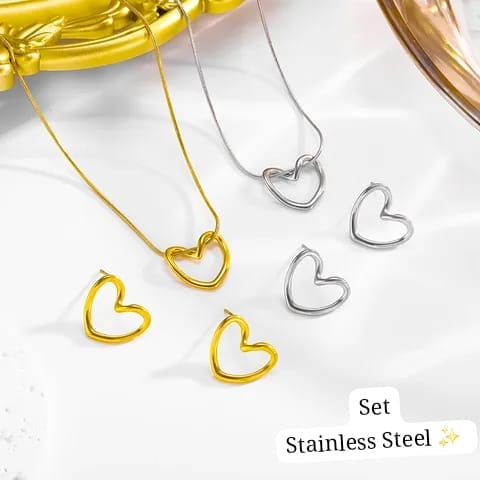 Set corazon hueco (Dorado) 💛