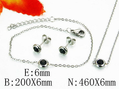 Set 3 pcs brillo negro (plata)