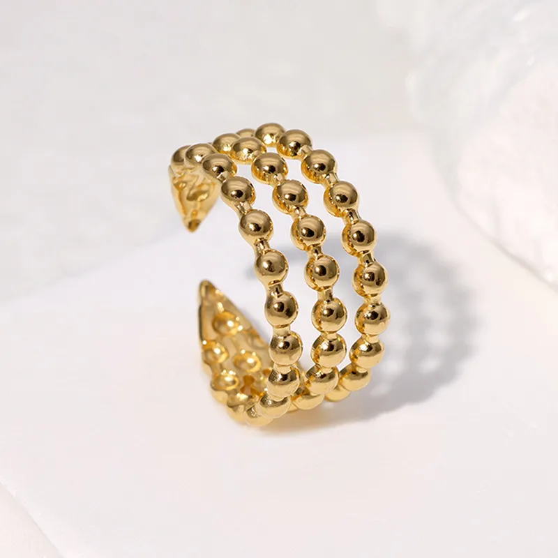 Sortijas Adjustable (estilo 3 líneas de puntos)