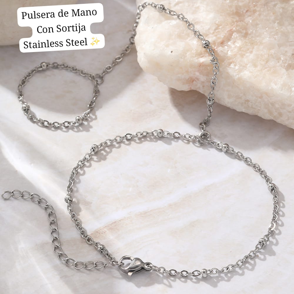 Pulsera y sortija 2 en 1 (plateada) ✨️
