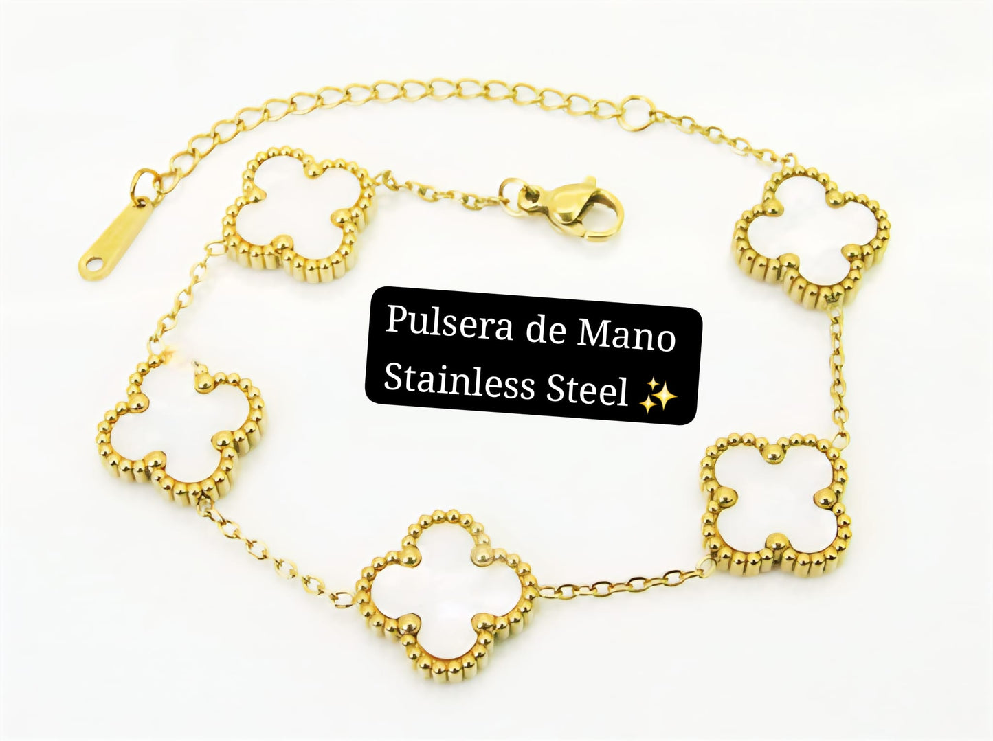 Pulsera de flor ♣️ (Dorado,Blanco)