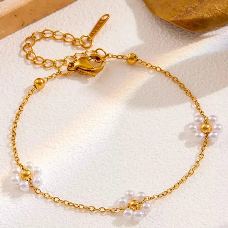 Set de 2 pcs Flor en Perla 🤍✨️