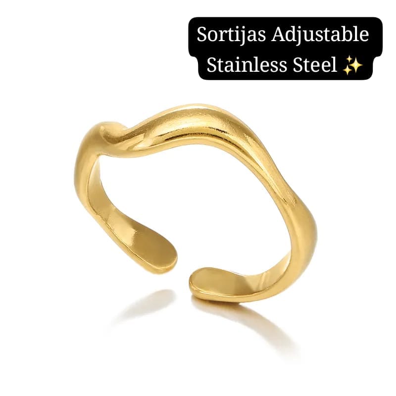 Sortija Adjustable (estilo sencillo oleado)