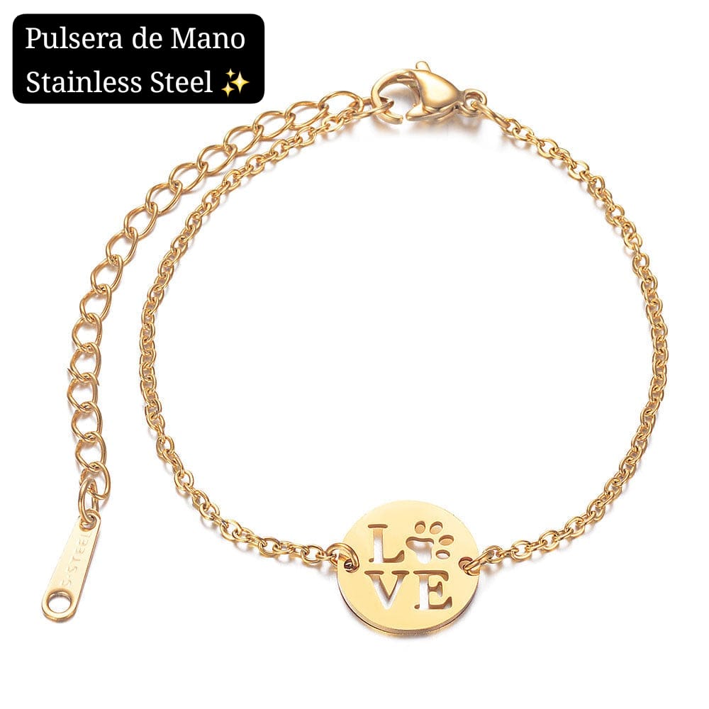 Pulsera de Mano LovePet 🐾 (Dorada)
