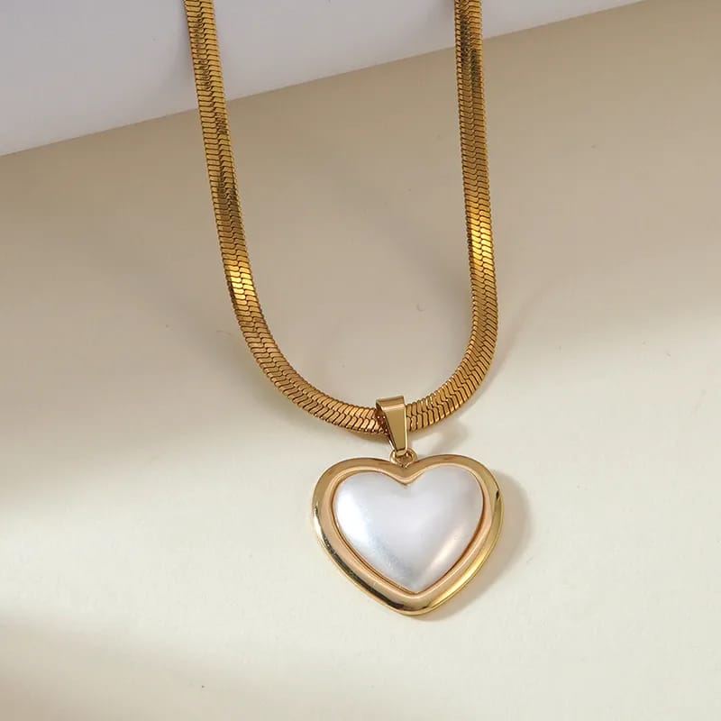 Set de corazon perla dorado ✨️🤍