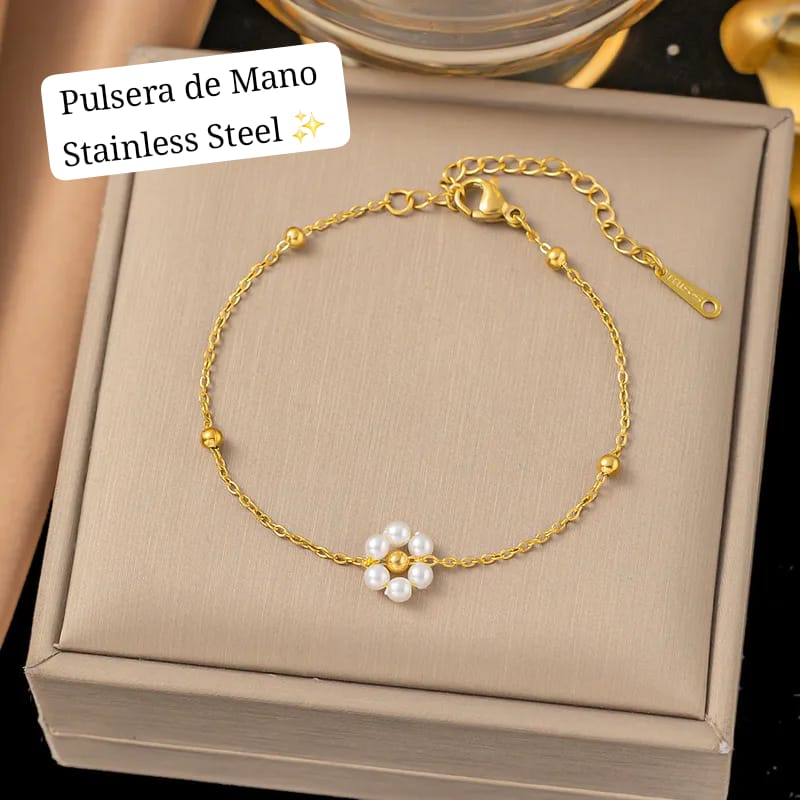 Set de 2 pcs perla Flor 🤍✨️