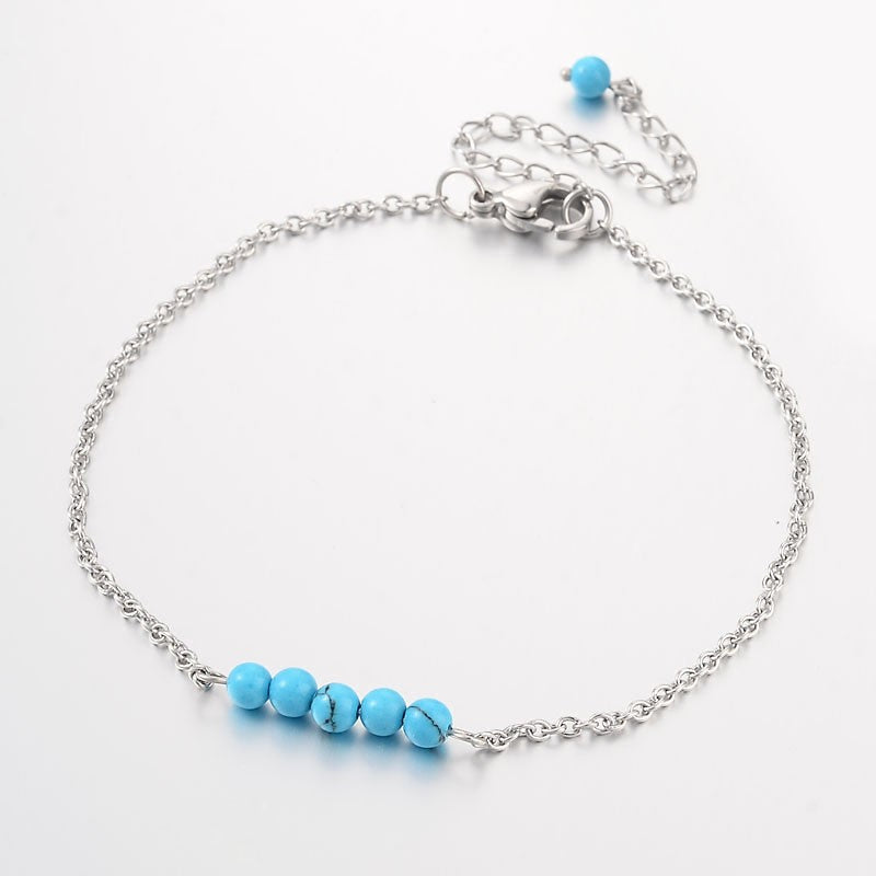 Pulsera de Pies 🩵(Plata/azul )