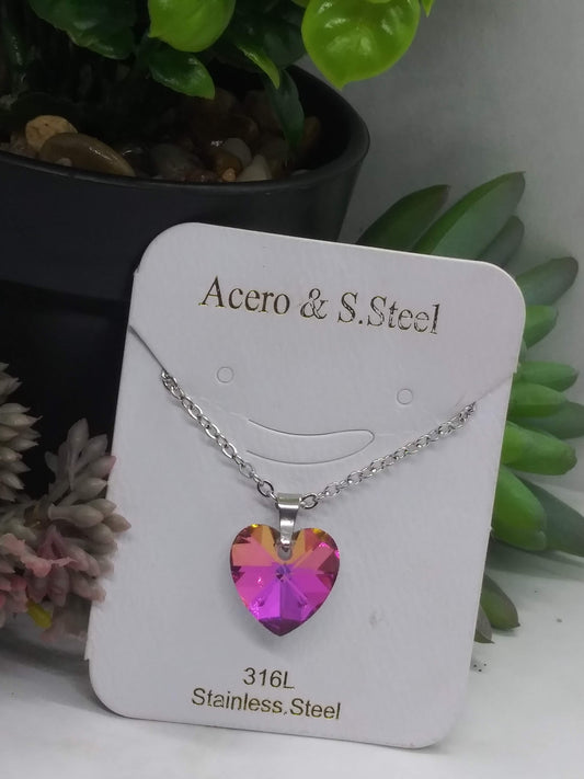 Cadena Corazón (rojo/anaranjado) ❤️