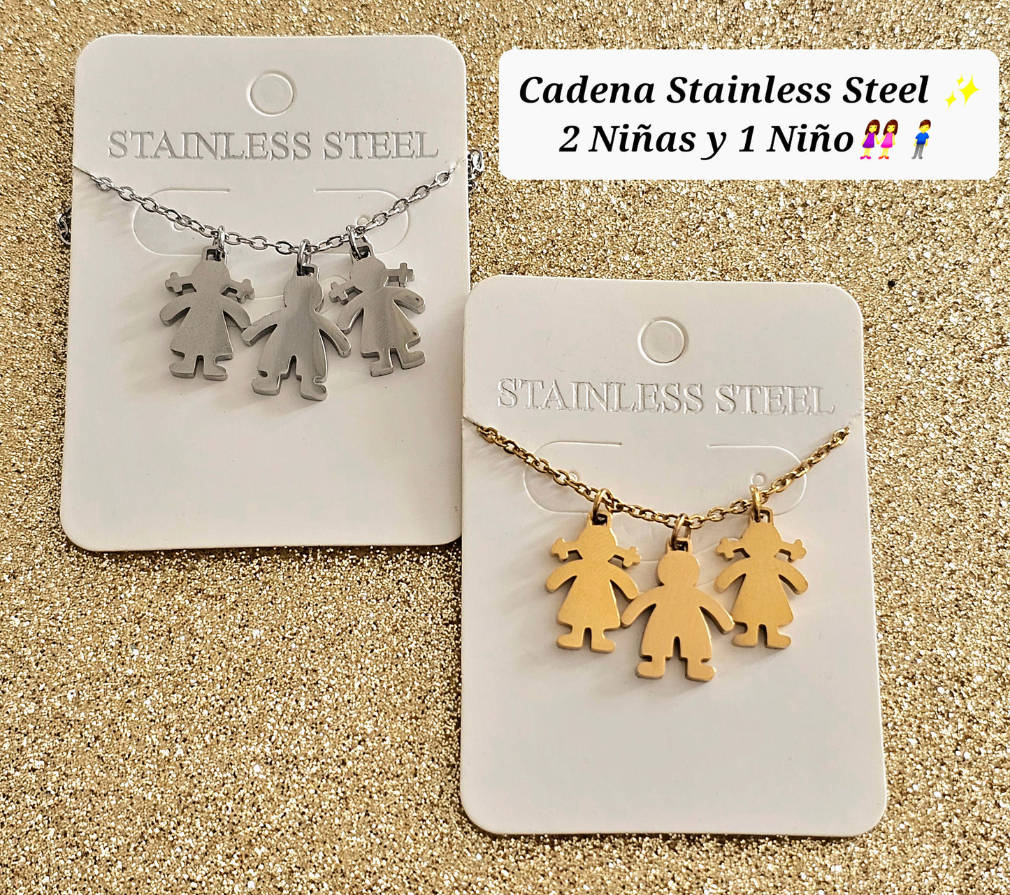 Cadena 2 Niñas y 1 Niño 👭🧍‍♂️✨️