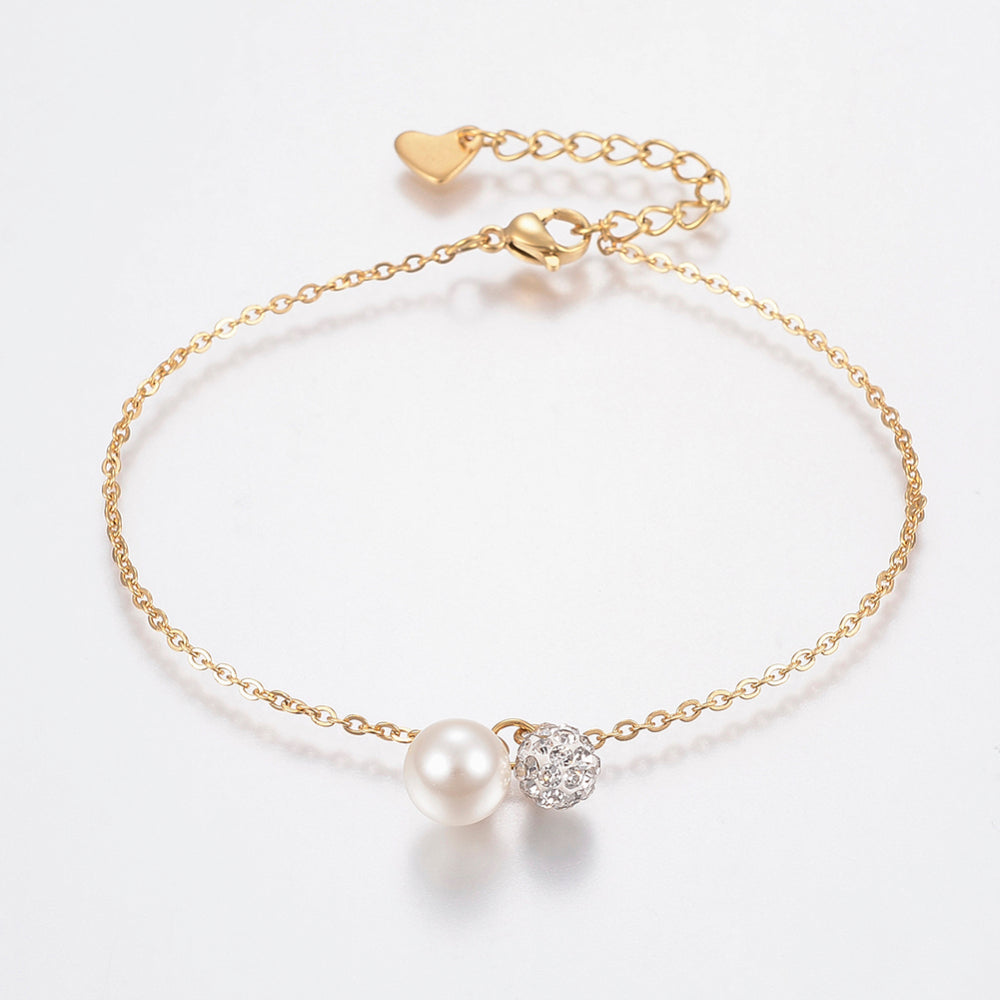 Pulsera de Mano Perla Diamante✨️