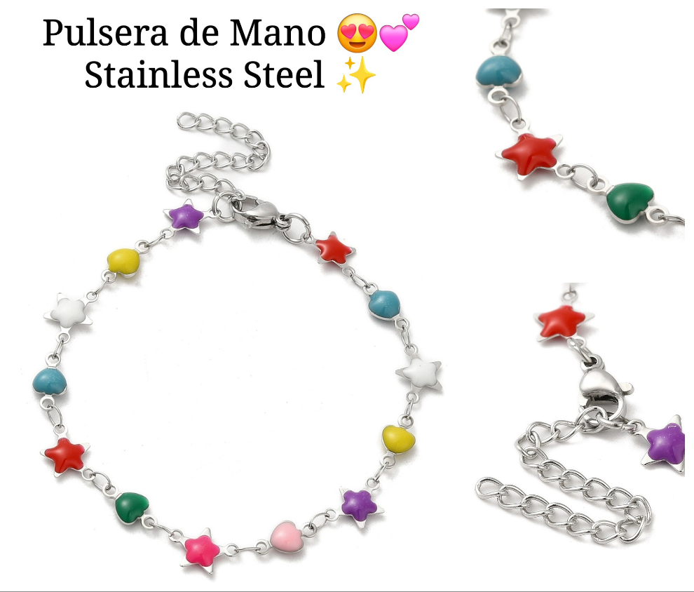 Pulsera de Mano Corazones y estrellas ✨️💕