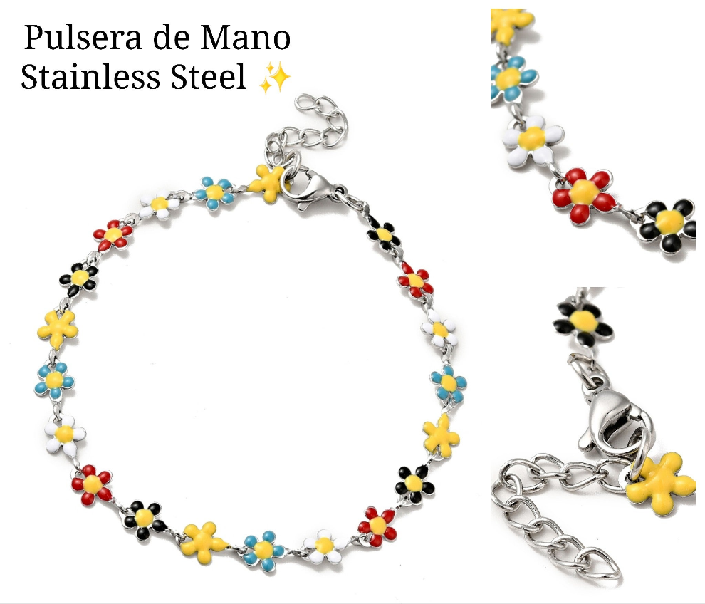 Pulsera de Mano flores 💐✨️