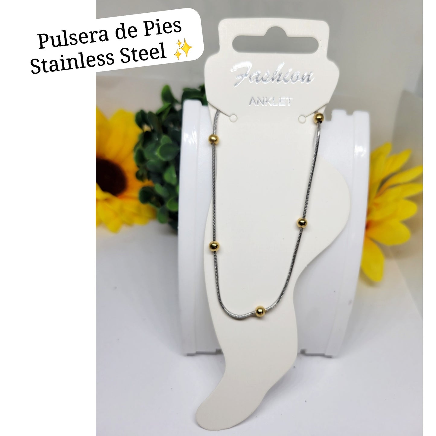 Pulsera de Pies Bolita (2 Tonos)