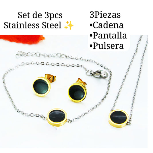 Set 3 pcs (Circulo negro 2 tonos)