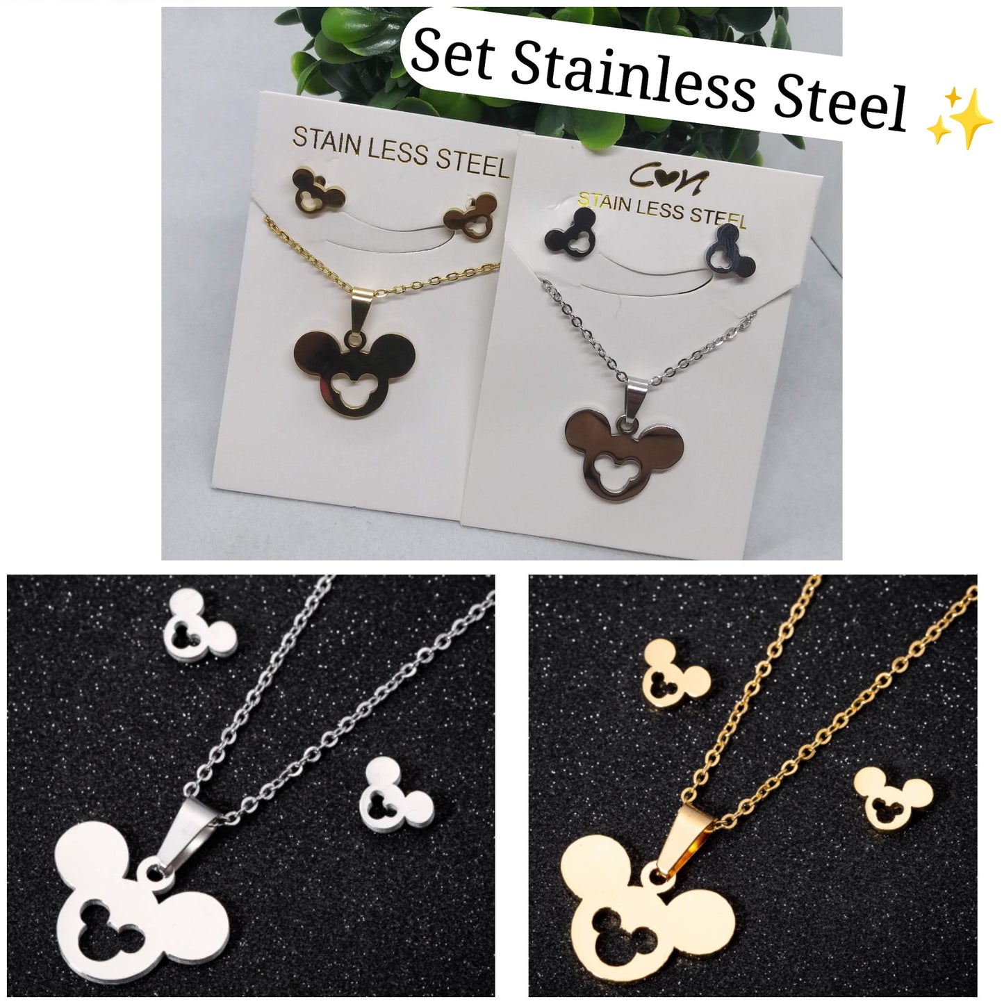 Sets Dibujo animado M&M🐭✨️ (Color Dorado)