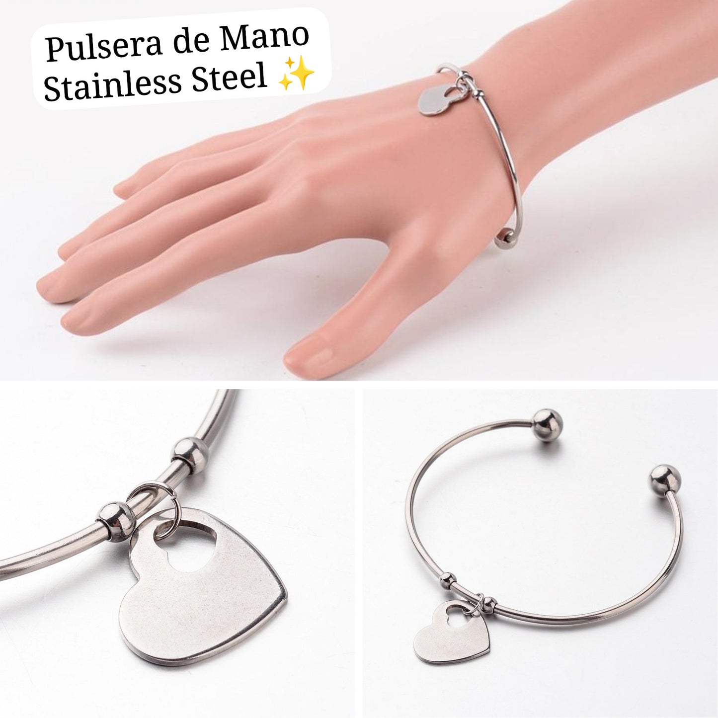 Pulsera de Mano Corazon ✅️ 💛