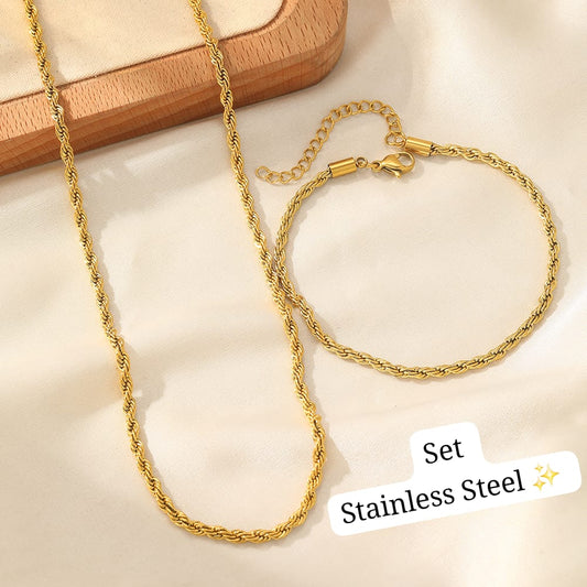 Set 2pcs dorado (cadena dando vuelta) ✨️