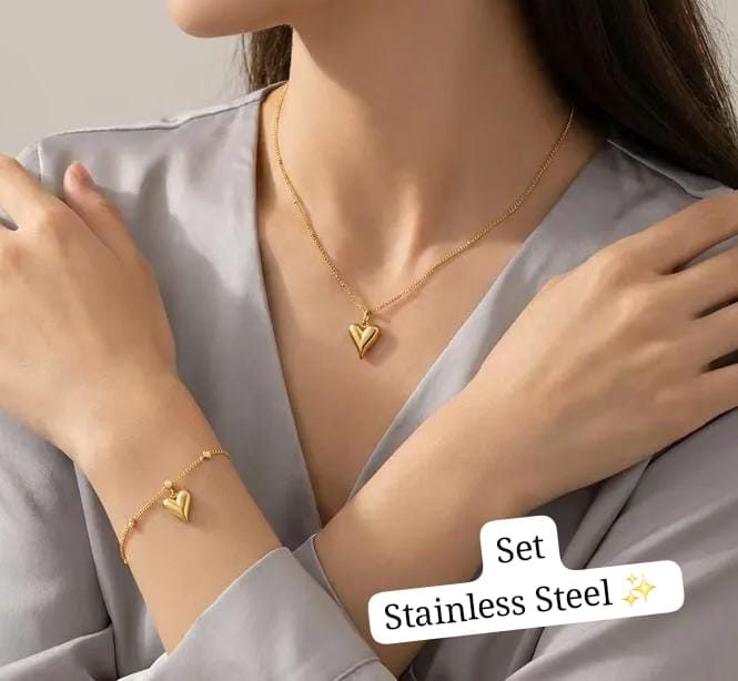Set corazon diamante dorado ✨️