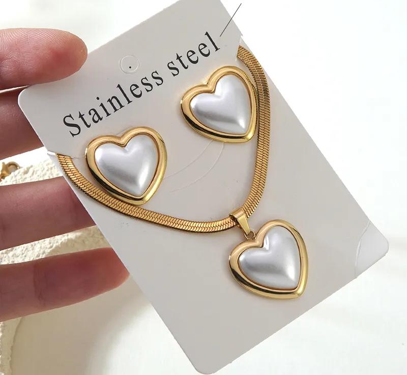 Set de corazon perla dorado ✨️🤍