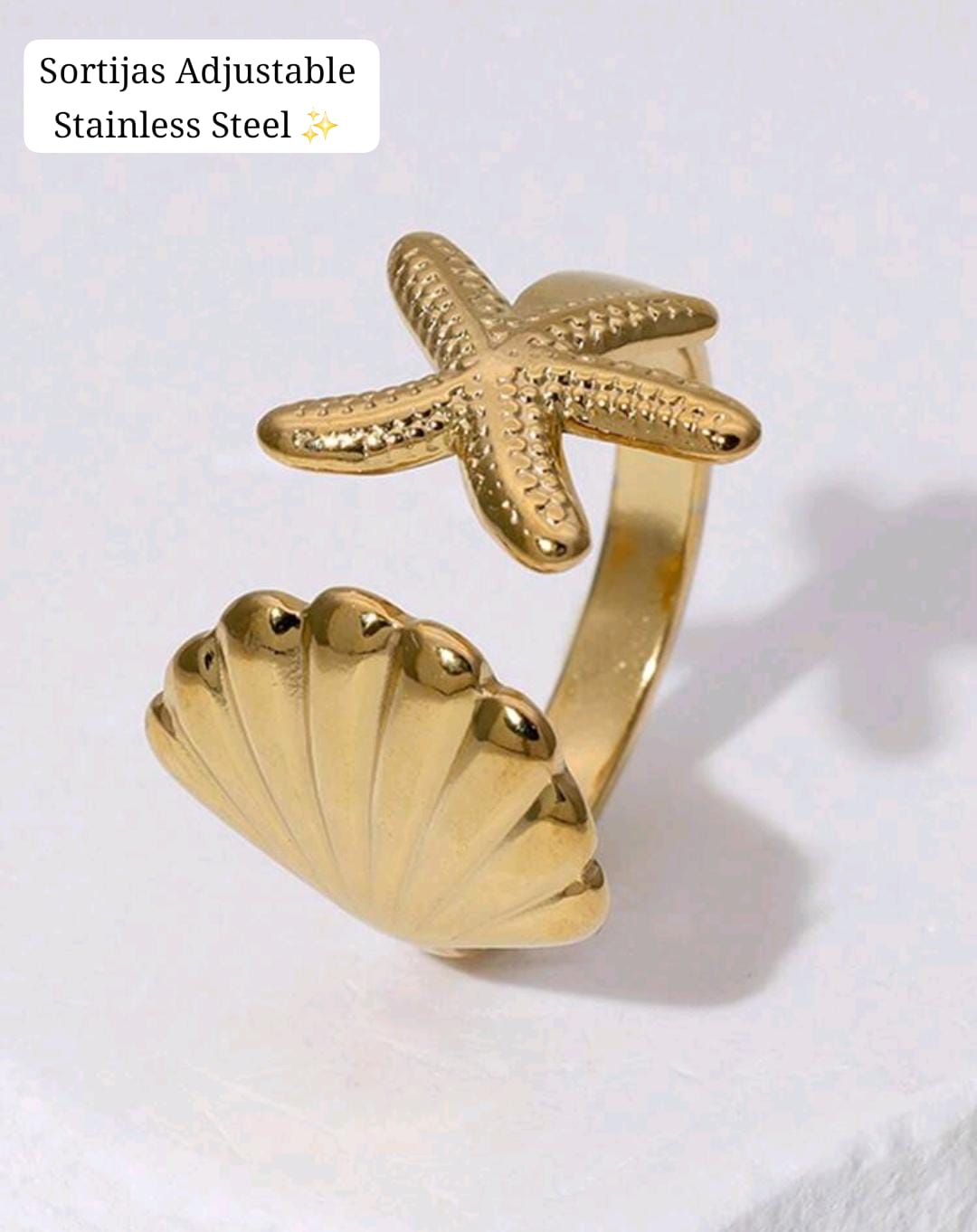 Sortijas Adjustable (estilo concha y estrella)