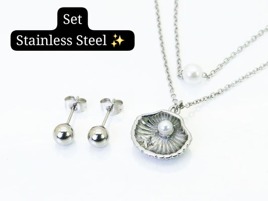 Set 2 cadena en 1 Concha (Plata)