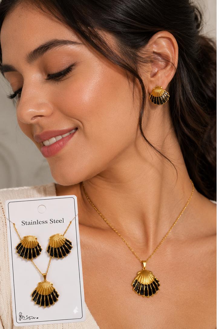 Set concha (Dorado/negro)