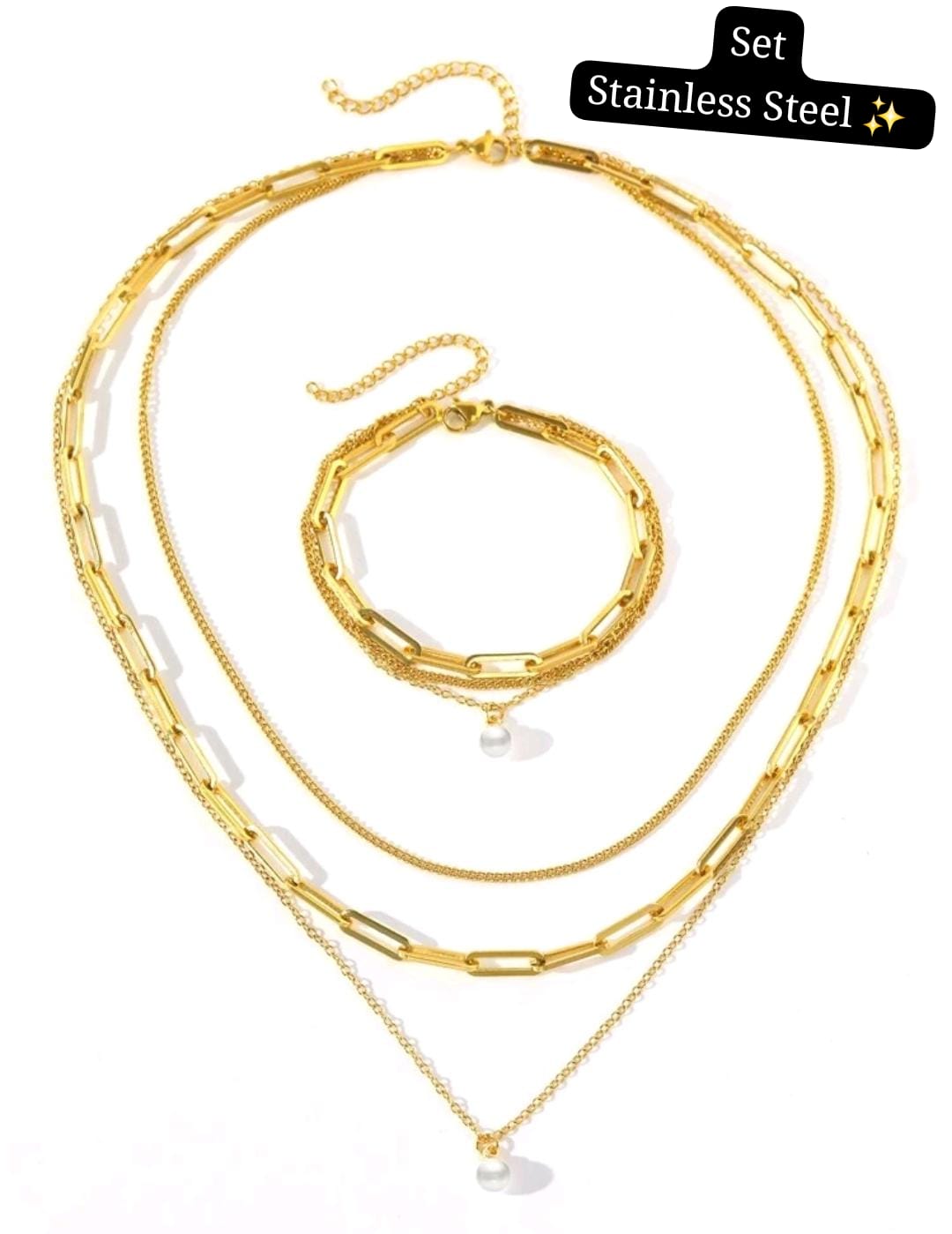 Set 2 pcs perla (dorado) ✨️