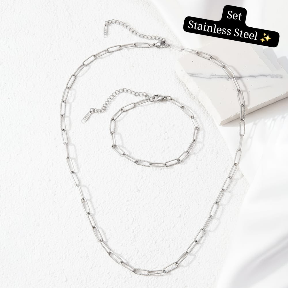 Set Clip / Eslabón Alargado (plata)