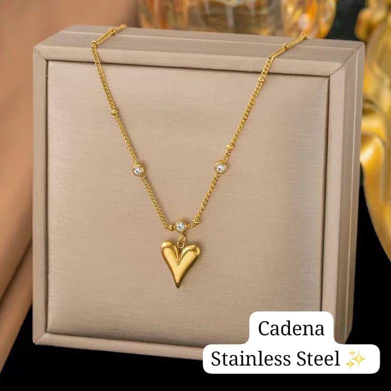 Set corazon diamante dorado ✨️