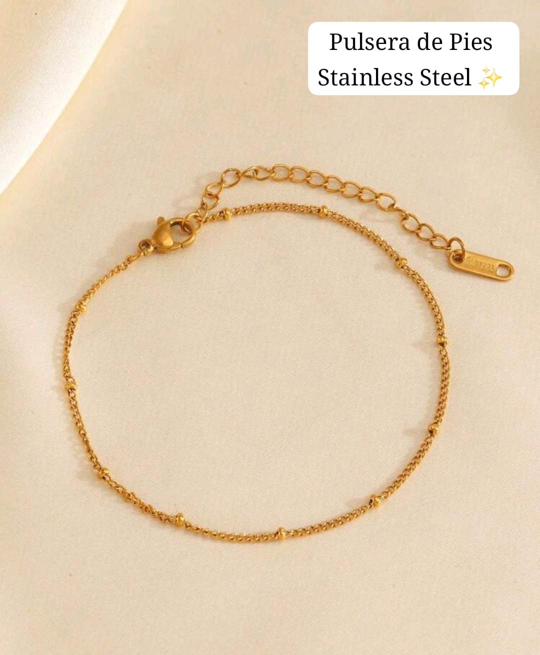 Pulsera de Pies sencilla Dorada