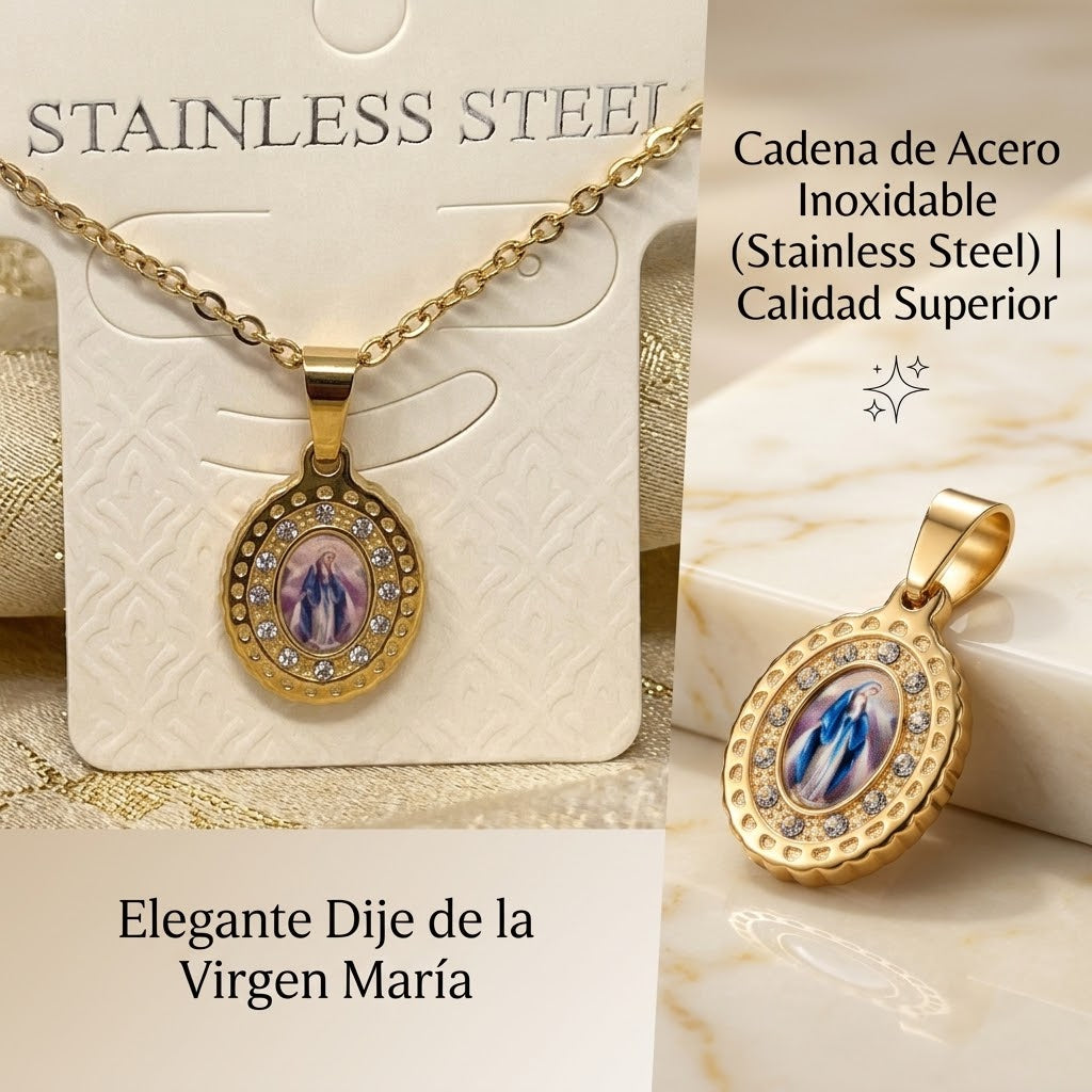 Cadena virgen maría 🙏🏼 (dorado)