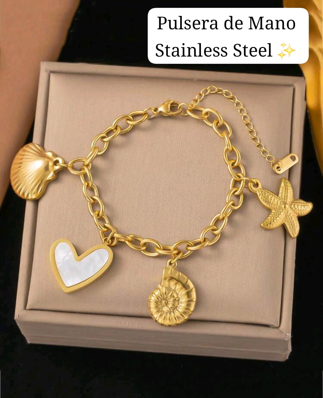 Pulsera de Mano (diseño verano)(Dorado)✨️⛱️