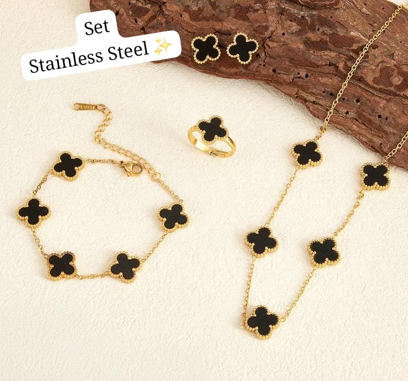 Set completo Trebol ♣️        (Negro🖤)