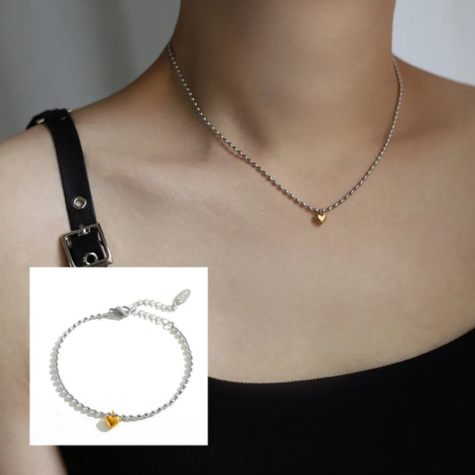 Set de corazón 2 tono (plata)✨️