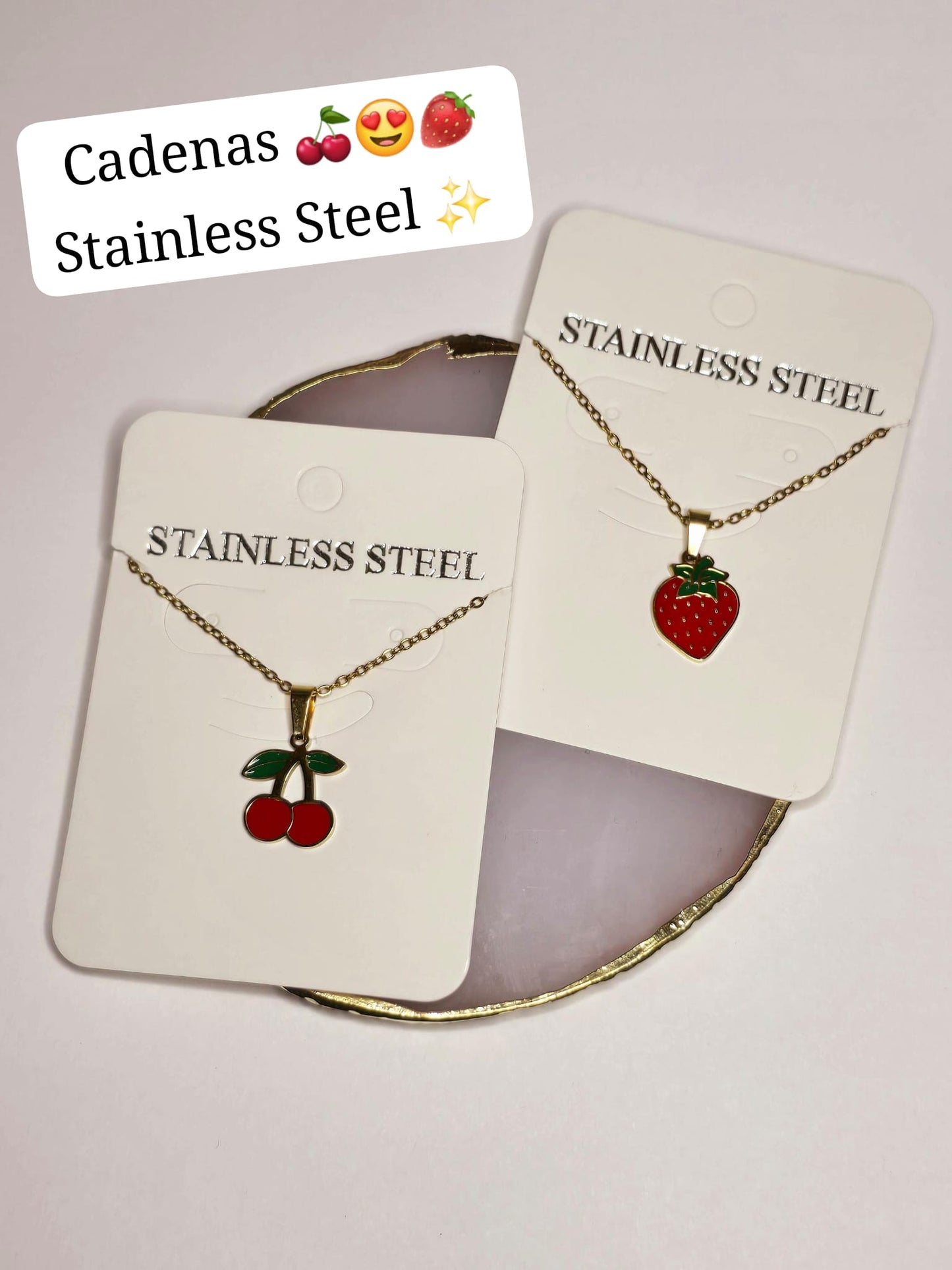 Cadena 🍒  y 🍓 color dorado ✨️