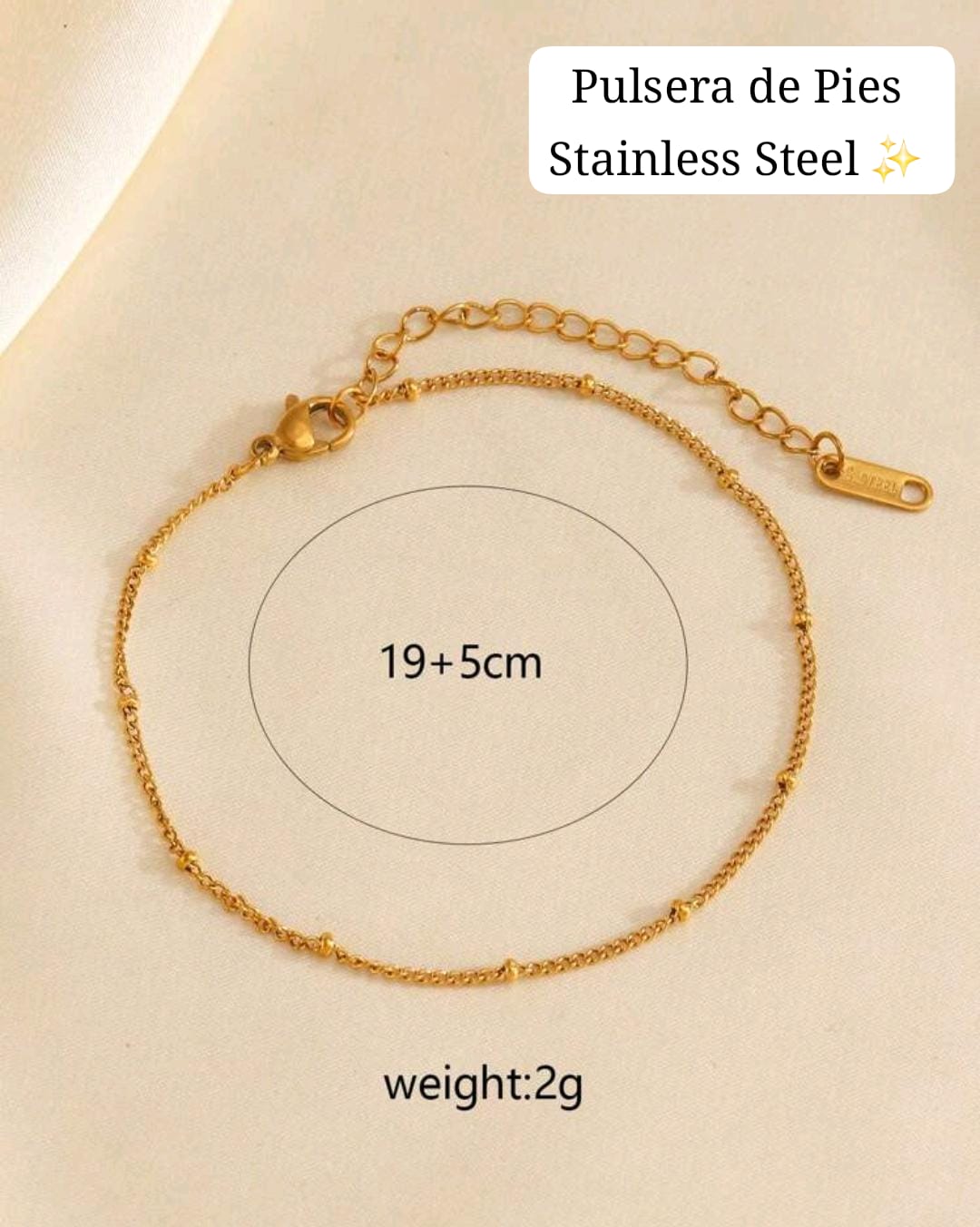 Pulsera de Pies sencilla Dorada