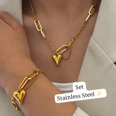 Set 2pcs dorado corazon ✨️