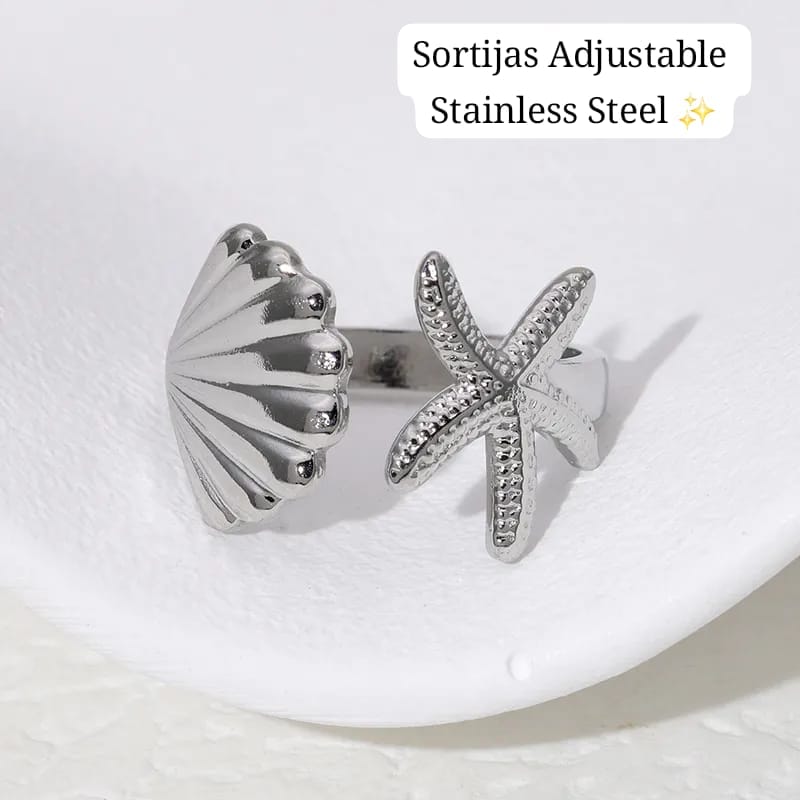 Sortijas Adjustable (estilo concha y estrella)