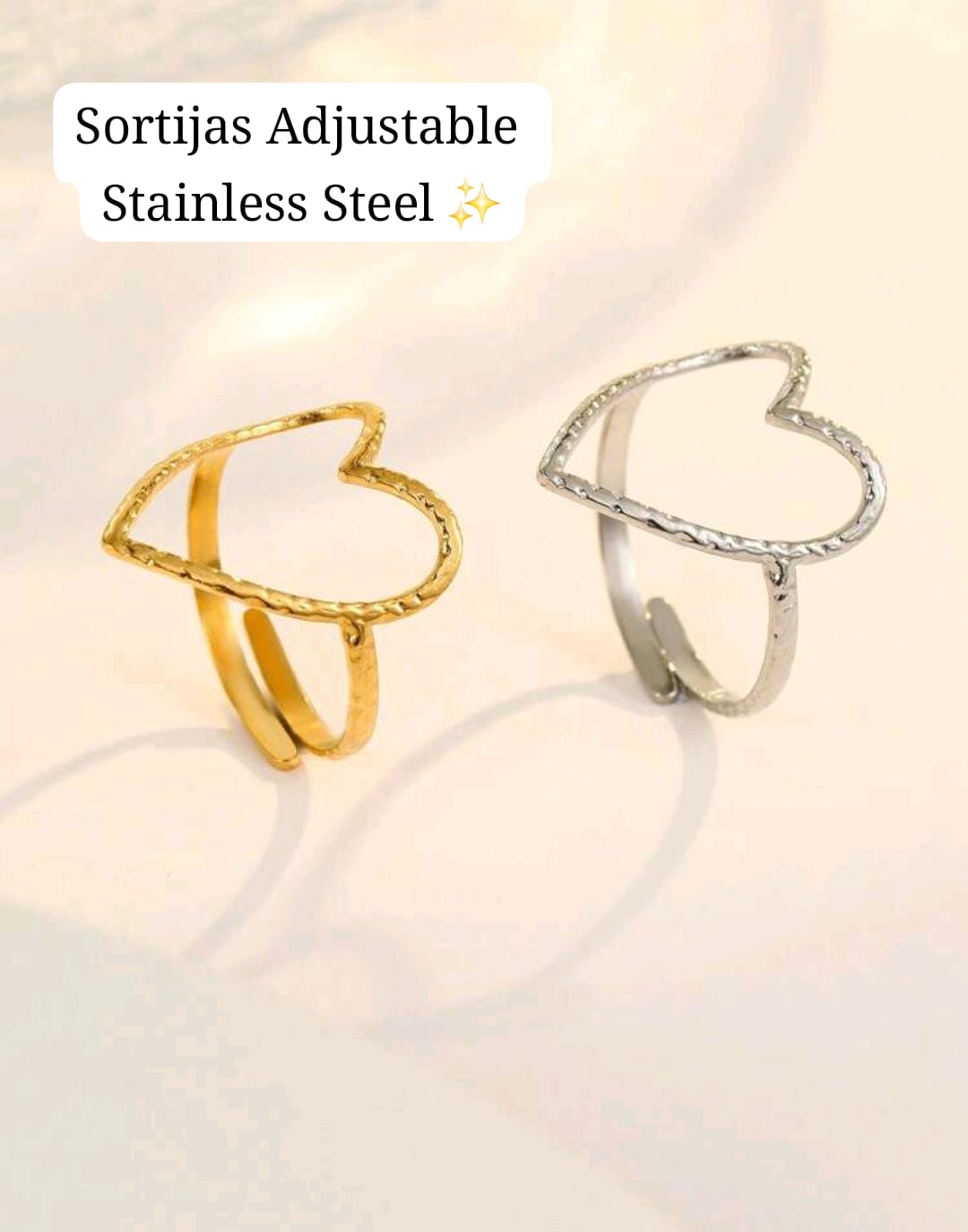Sortija Adjustable (estilo corazon hueco finito)