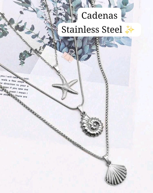 Cadenas Diseños de Mar 🐚 (Plateadas)