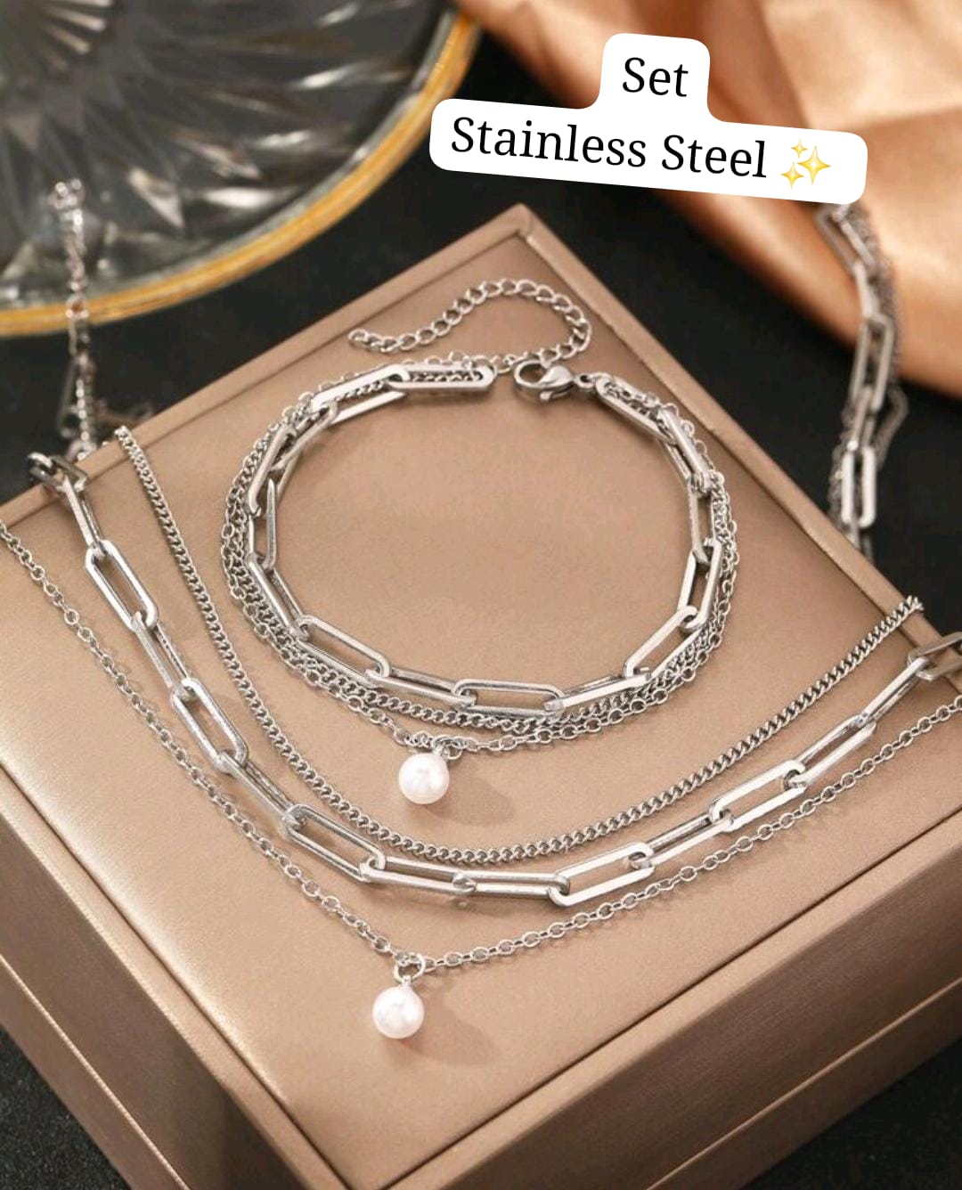 Set 2 pcs perla (Plata) ✨️
