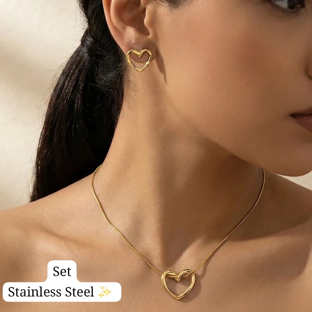 Set corazon hueco (Dorado) 💛