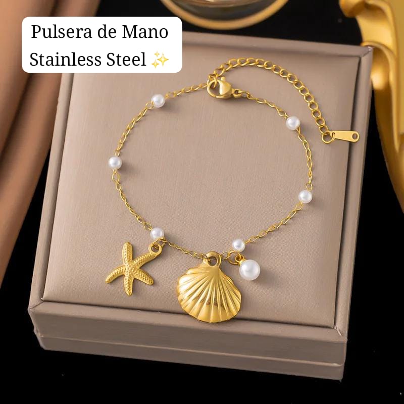 Set Perla Dorado Diseño de mar 🐚