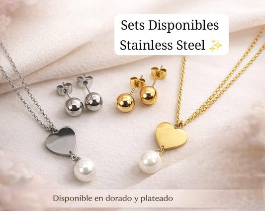 Set corazon perla 🤍✨️ (pantalla y cadena)