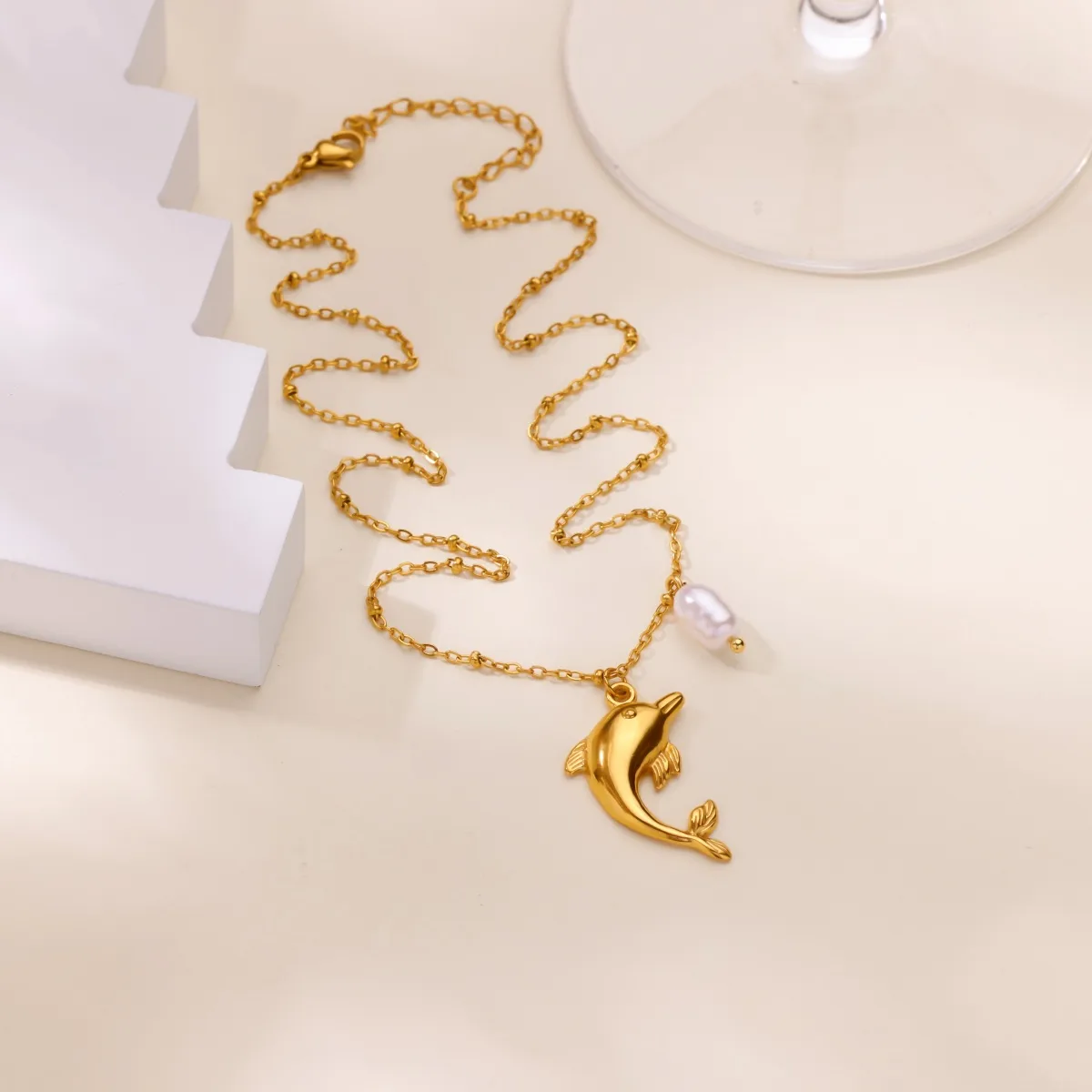Cadenas Diseño Verano⛱️🐌🐢 (perla /dorado)