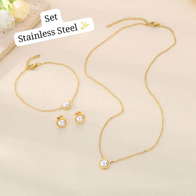 Set 3 pcs perla (Dorado)✨️