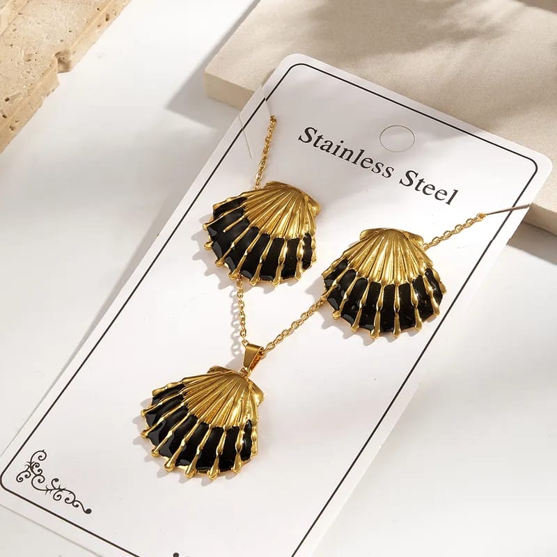 Set concha (Dorado/negro)